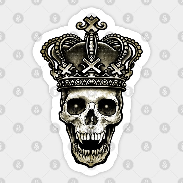 King Skull with Crown Sticker by Winya